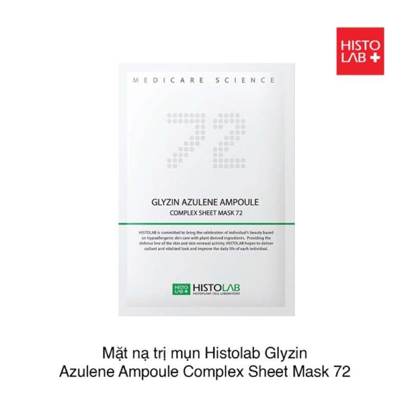 MẶT NẠ GIẤY TRỊ MỤN GLYZIN AZULENE AMPOULE COMPLEX SHEET MASK 72